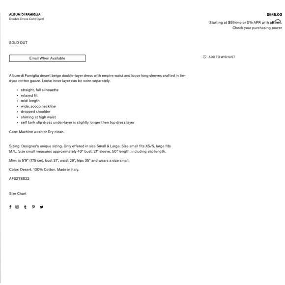 ALBUM DI FAMIGLIA The Double Skirt Cold Dyed in Desert Cotton Made in Italy S - Picture 16 of 16